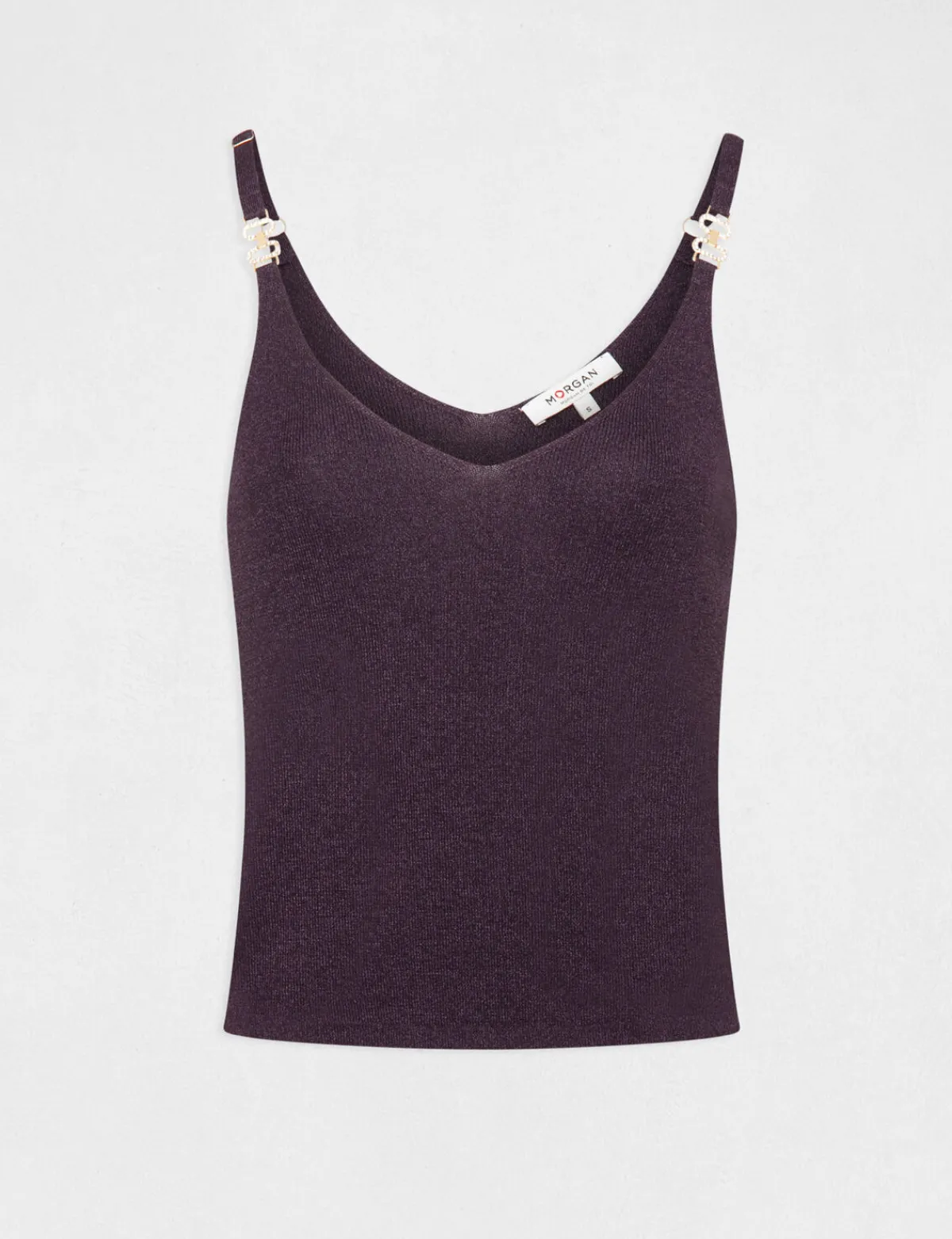 Tops Et T-Shirts>Morgan Pull Debardeur Bretelles Fines Femme | Prune