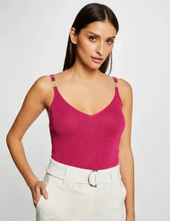 Tops Et T-Shirts>Morgan Pull Debardeur Bretelles Fines Rose Fonce Femme | Rose_Fonce