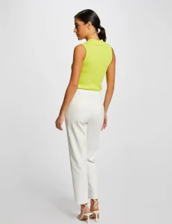 Tops Et T-Shirts>Morgan Pull Debardeur Sans Manches Col Polo Femme | Anis