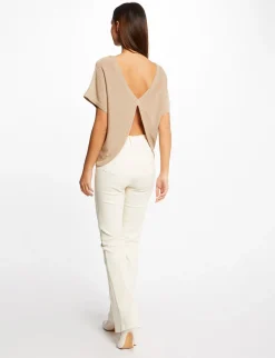 Pulls>Morgan Pull Manches Courtes A Detail Bijou Femme | Dore