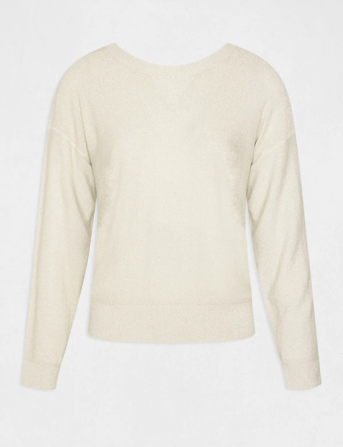 Pulls>Morgan Pull Manches Longues A Col Rond Femme | Ivoire