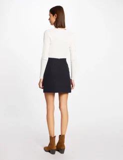 Pulls>Morgan Pull Manches Longues A Rayures Femme | Ecru