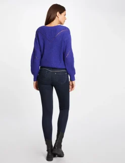 Pulls>Morgan Pull Manches Longues Avec Col En V Femme | Violet
