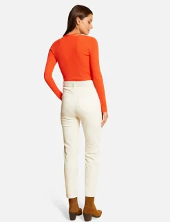 Pulls>Morgan Pull Manches Longues Avec Boutons Femme | Orange