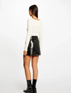 Pulls>Morgan Pull Manches Longues Cotele A Col En V Femme | Ivoire