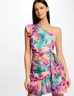 Robes>Morgan Robe Ajustee Drapee Asymetrique Imprimee Femme | Multico