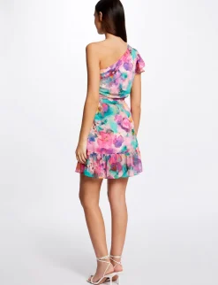 Robes>Morgan Robe Ajustee Drapee Asymetrique Imprimee Femme | Multico