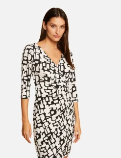 Robes>Morgan Robe Ajustee Drapee Imprimee Femme | Ecru