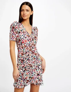 Robes>Morgan Robe Ajustee Froncee Imprime Floral Femme | Multico