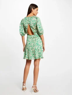 Robes>Morgan Robe Cintree Dos Ouvert Satin Imprimee Femme | Multico