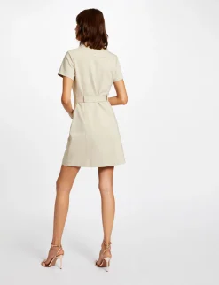 Robes>Morgan Robe Droite Boutonnee Ceinturee Femme | Beige