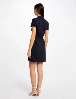 Robes>Morgan Robe Droite Boutonnee Ceinturee Femme | Marine