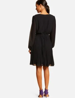 Robes>Morgan Robe Droite Fluide Avec Bas Plisse Femme | Marine