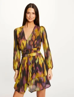 Robes>Morgan Robe Droite Fluide Imprime Abstrait Femme | Multico