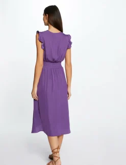 Robes>Morgan Robe Droite Fluide Sans Manches Violet Fonce Femme | Violet_Fonce