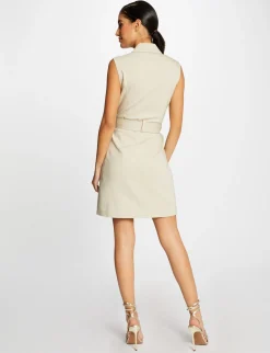 Robes>Morgan Robe Droite Sans Manches Ceinturee Femme | Beige