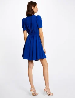 Robes>Morgan Robe Evasee Avec Col Cache-Coeur Bleu Electrique Femme | Bleu_Electrique