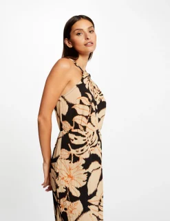 Robes>Morgan Robe Longue Droite Imprime Vegetal Femme | Multico