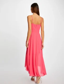 Robes>Morgan Robe Longue Evasee A Volants Femme | Rose