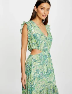 Robes>Morgan Robe Longue Evasee Imprime Cachemire Femme | Multico