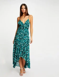 Robes>Morgan Robe Longue Evasee Imprime Abstrait Femme | Vert