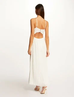 Robes>Morgan Robe Longue Evasee Plissee A Dos Nu Femme | Ecru