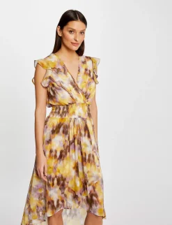 Robes>Morgan Robe Midi Cintree Imprime Abstrait Femme | Multico