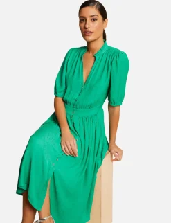 Robes>Morgan Robe Midi Evasee Imprime Cachemire Vert Moyen Femme | Vert_Moyen