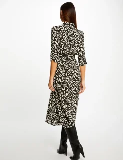 Robes>Morgan Robe Midi Portefeuille Imprime Abstrait Femme | Multico