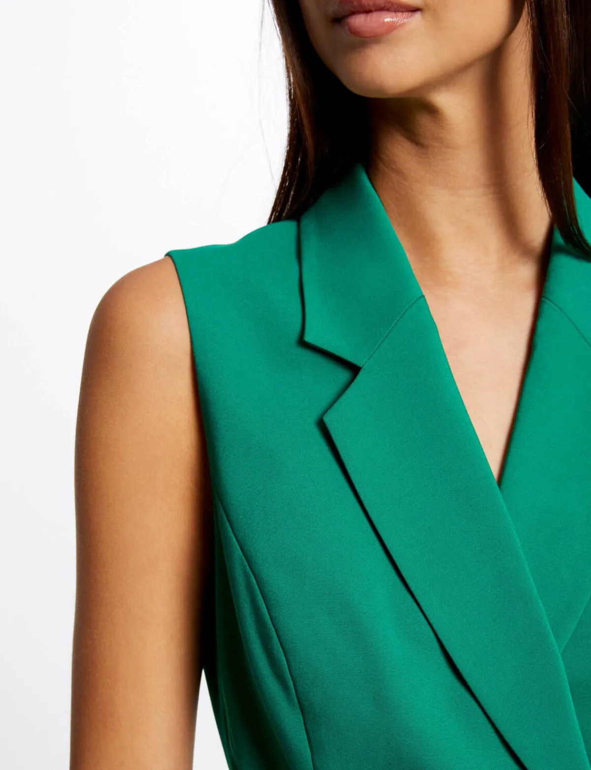 Robes>Morgan Robe Portefeuille Ceinturee Sans Manches Femme | Vert