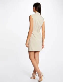 Robes>Morgan Robe Portefeuille Zippee Ceinturee Beige Clair Femme | Beige_Clair