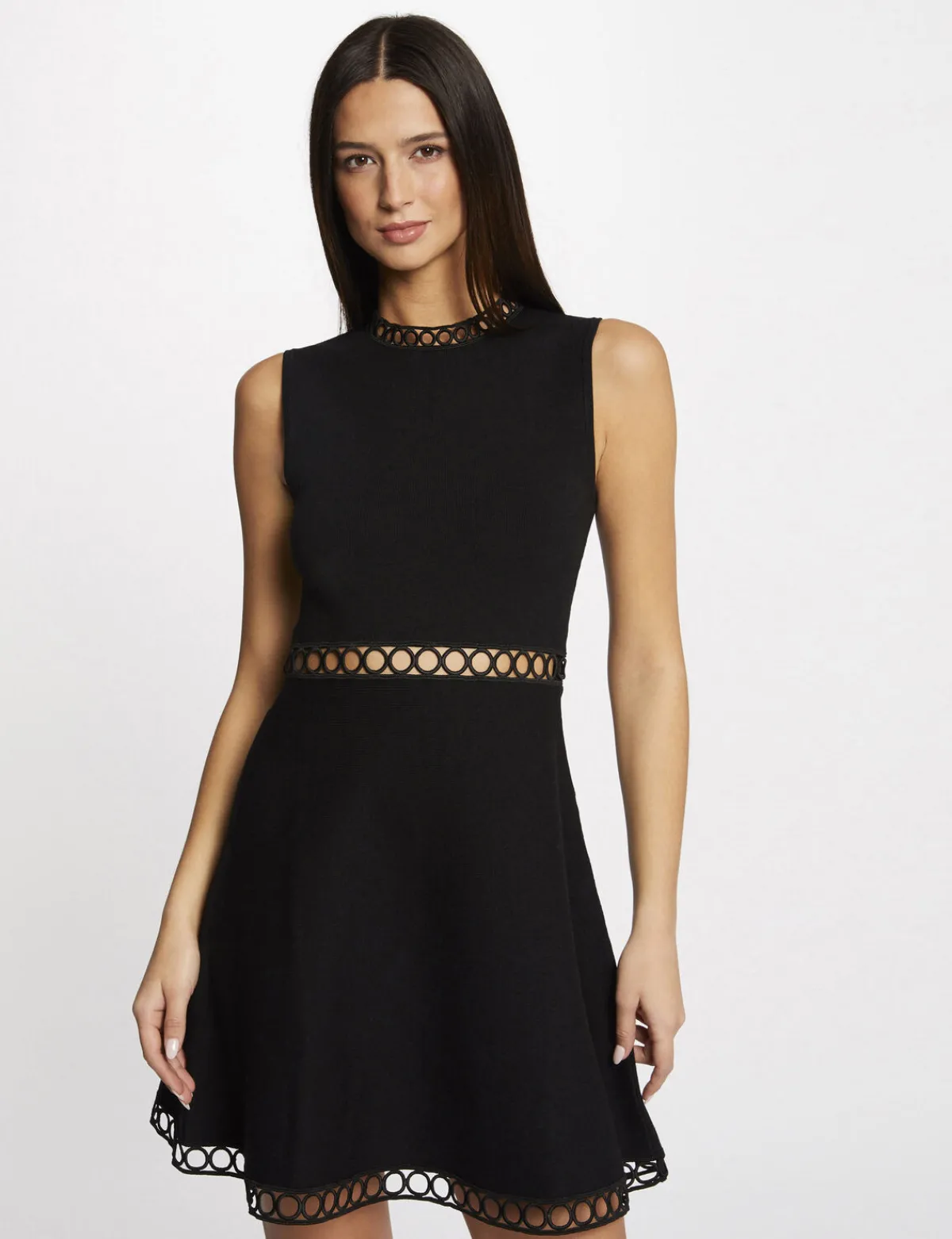Robes>Morgan Robe Pull Patineuse Bandes Ajourees Femme | Noir