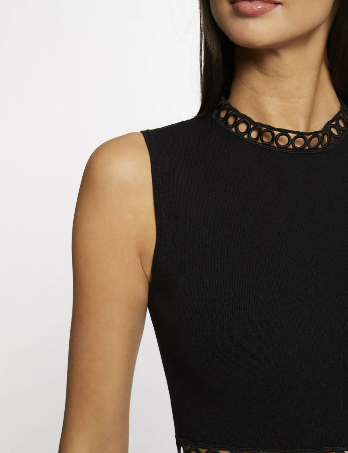 Robes>Morgan Robe Pull Patineuse Bandes Ajourees Femme | Noir