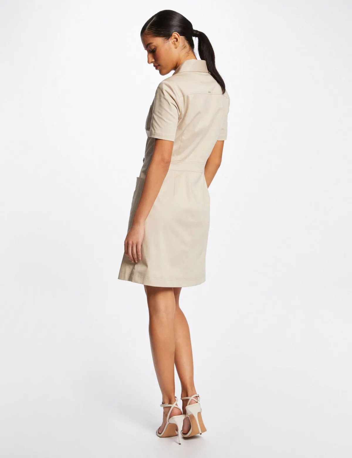Robes>Morgan Robe Trapeze Boutonnee Avec Boucle Femme | Beige