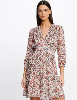 Robes>Morgan Robe Trapeze Fluide Imprime Floral Femme | Ecru