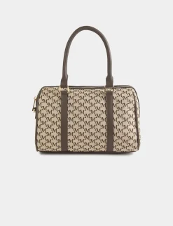 Maroquinerie>Morgan Sac Bowling Imprime Monogramme Femme | Beige
