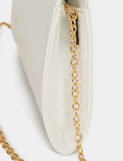 Maroquinerie>Morgan Sac Pochette Aspect Croco Femme | Blanc