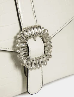Maroquinerie>Morgan Sac Pochette Avec Boucle A Strass Femme | Blanc