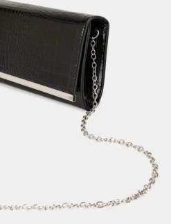 Maroquinerie>Morgan Sac Pochette Effet Croco Femme | Noir