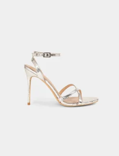 Chaussures>Morgan Sandales A Talons Aspect Metallise Femme | Argente