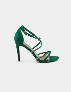 Chaussures>Morgan Sandales A Talons Avec Brides Strass Femme | Vert