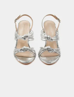 Chaussures>Morgan Sandales A Talons Avec Brides Nouees Femme | Argente