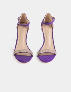Chaussures>Morgan Sandales A Talons Avec Details Bijoux Violet Fonce Femme | Violet_Fonce