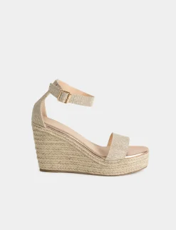 Chaussures>Morgan Sandales Compensees A Paillettes Femme | Dore