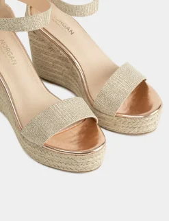 Chaussures>Morgan Sandales Compensees A Paillettes Femme | Dore