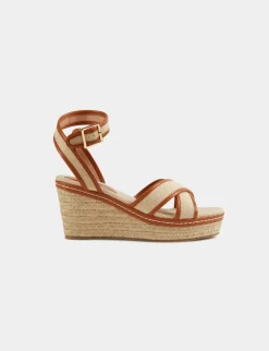 Chaussures>Morgan Sandales Compensees Aspect Tresse Femme | Beige