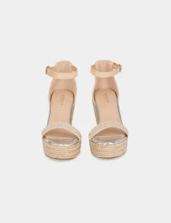 Chaussures>Morgan Sandales Compensees Avec Strass Femme | Beige
