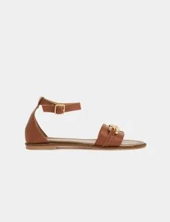 Chaussures>Morgan Sandales Plates Avec Chaine Femme | Marron