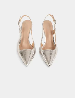 Chaussures>Morgan Sandales Slingback Aspect Metallise Femme | Argente