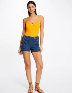 Shorts>Morgan Short Avec Boutons Jean Stone Femme | Jean_Stone